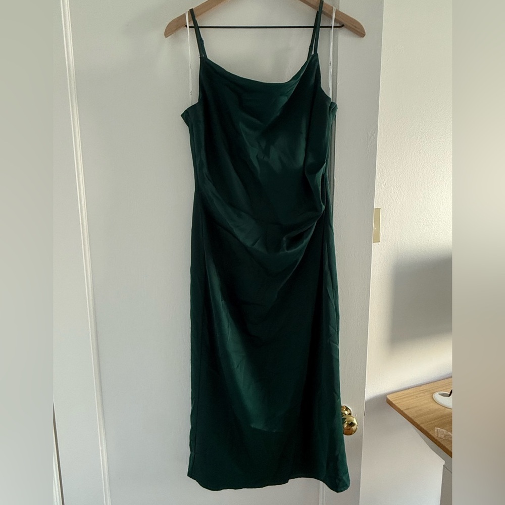 Lulu's Dark Green Midi Dress